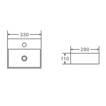 Nueva 290mm Rectangular Ceramic Wall-Hung Basin